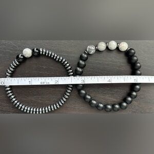 Magnetic Bracelets Set Of 2 Elastic Stretch Stones Crystals